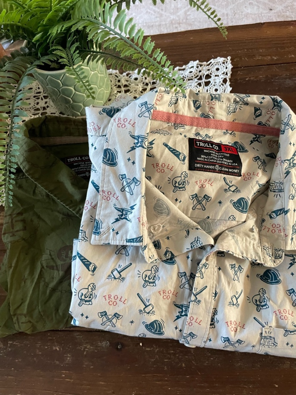 Set of 2 troll co 3xl mens button down t shirt